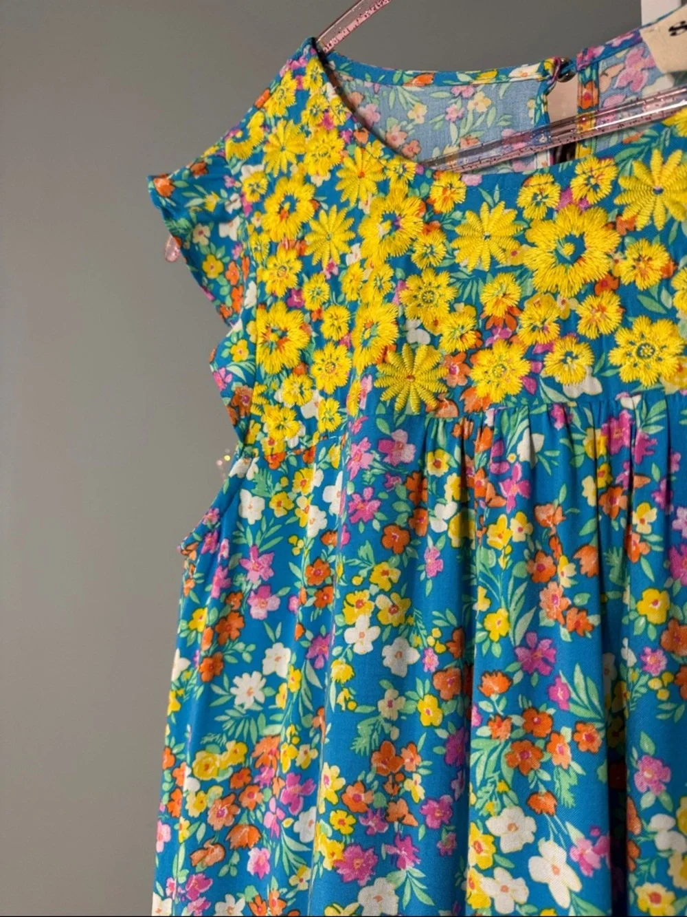 154 • Savanna Jane Embroidered Blue & Yellow Floral Sundress - Picture 5 of 7
